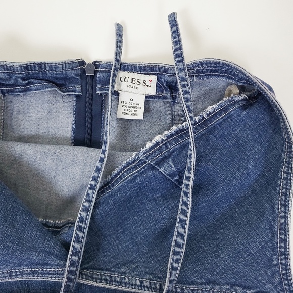 Vintage GUESS denim mini dress halter - Picture 6 of 10